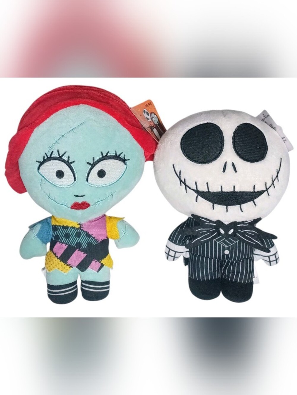 2 x The Nightmare Before Christmas Stuffed Plush 8" Jack & 9" Sally Disney NWT